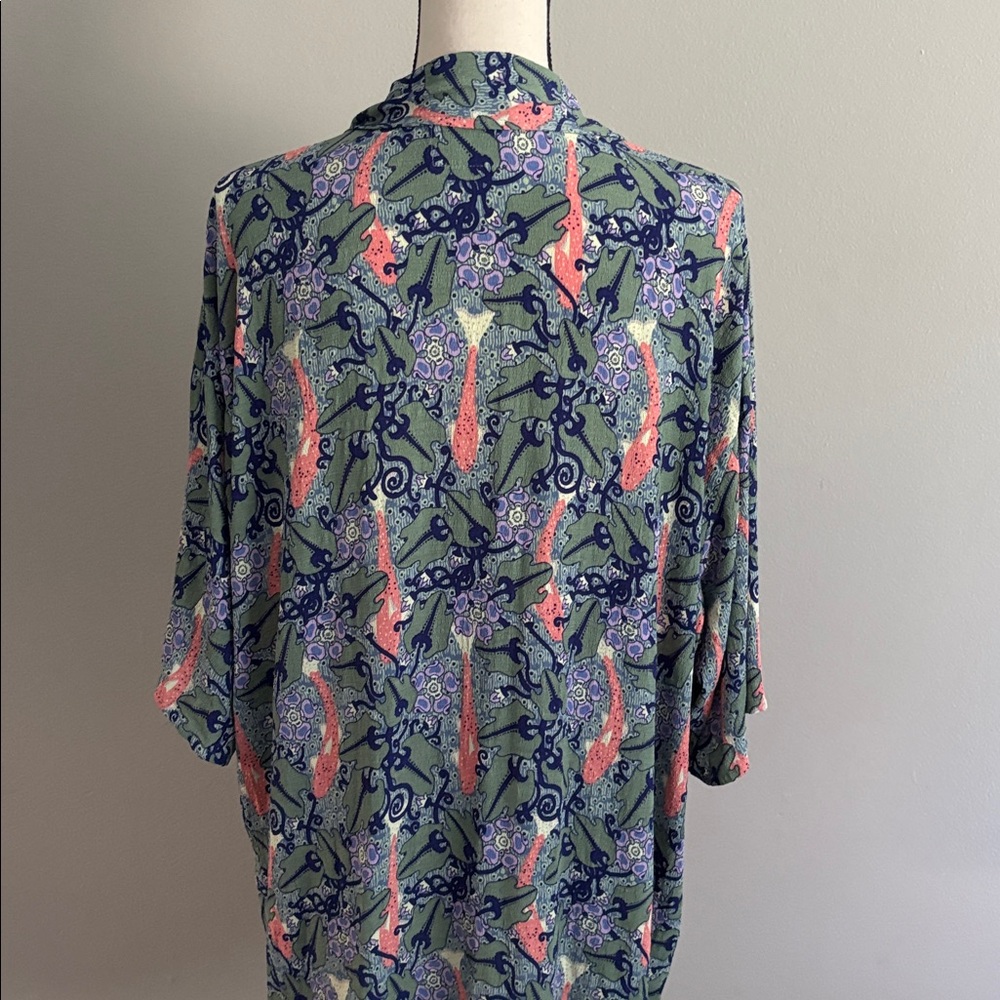 FLAX Jeanne Engelhart Button Front Top, Large - Picture 3 of 6
